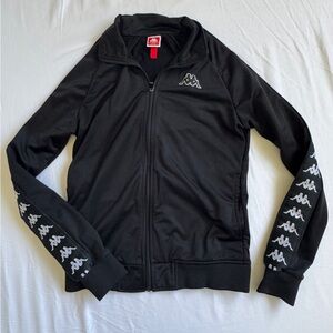 Kappa Black Track Jacket with White Logo Accents